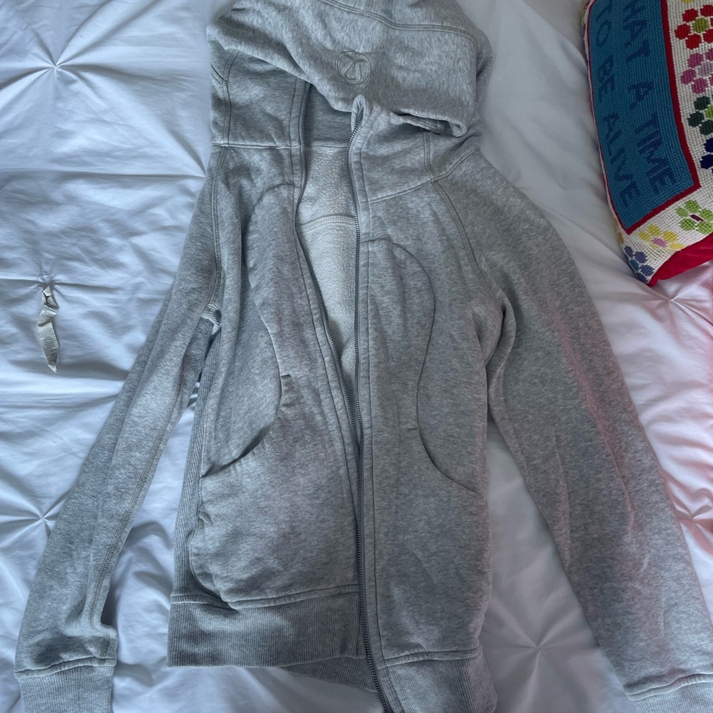 Lululemon grey scuba zip up hoodie